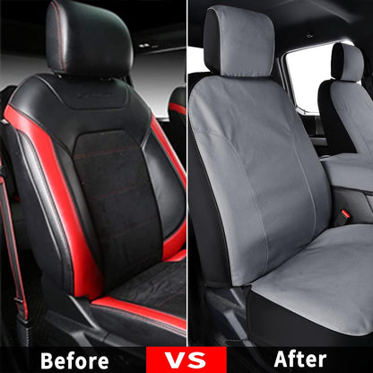 Coverado Front Seat Covers, Waterproof Canvas Seat Protector for Car Seat Cushions for Kids & Dogs
