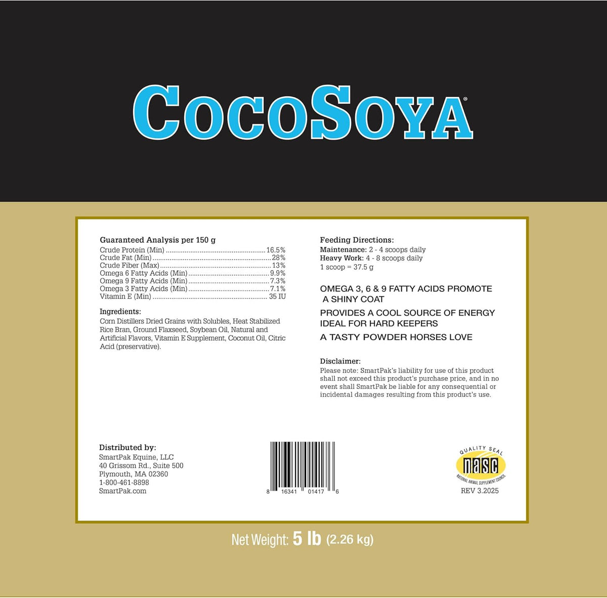 Uckele CocoSoya Granular Horse Supplement - Omega Fatty Acid Supplement for Horses - Equine Vitamin