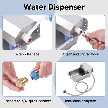 Automatic Water Dispenser for Dog, 3L Dog Water Bowl Dispenser, Stainless Steel Indoor/Outdoor
