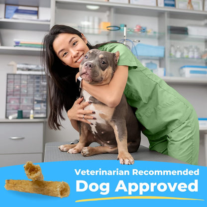 Tartar Shield Soft Rawhide Chews | Safe Dental Treats for Large Dogs | Vet VOHC Approved | Daily