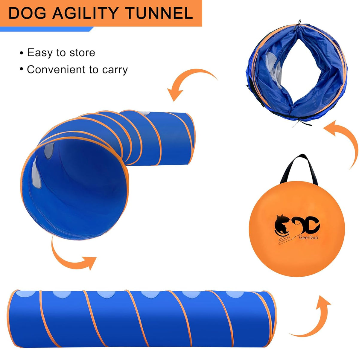 Dog Agility Tunnel with Ventilated mesh, Dog Agility Equipment, Dog Agility Training with Carry Bag