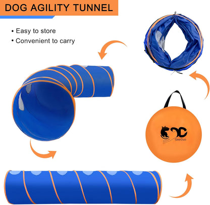 Dog Agility Tunnel with Ventilated mesh, Dog Agility Equipment, Dog Agility Training with Carry Bag