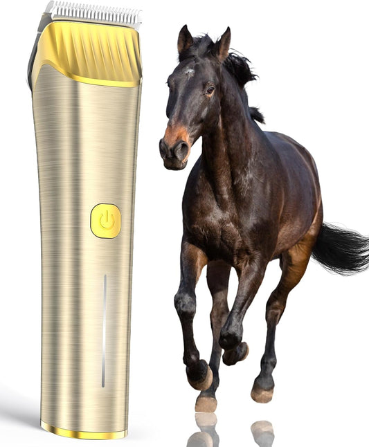 oneisall Cordless Horse Clippers,Low Noise 2 Speed Grooming Clippers,Horse Trimmer Shaver Kit for