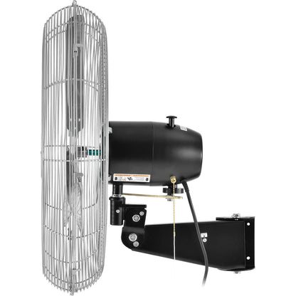 Global Industrial Deluxe Wall Mount Fan, 30" Diameter, Fixed and Oscillating Head, 3 Speed, 10,000