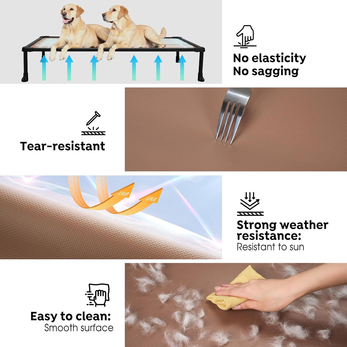Veehoo Chew-Proof Elevated Dog Bed, Durable Training Platform for Large Dogs, Indoor/Outdoor Raised