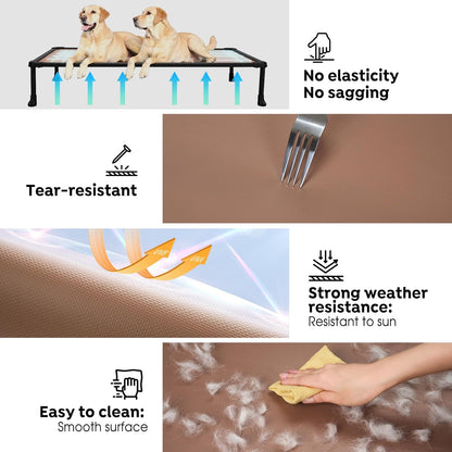 Veehoo Chew-Proof Elevated Dog Bed, Durable Training Platform for Large Dogs, Indoor/Outdoor Raised