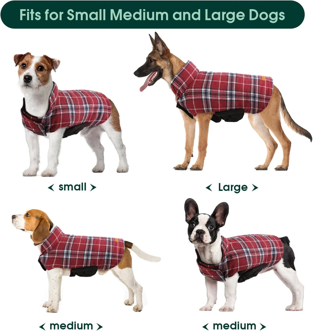 Kuoser Warm Dog Coat, Waterproof Dog Coats for X-Small Dogs, Adjustable Durable Doggie Winter