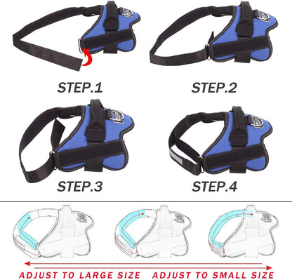 Bolux Dog Harness, No-Pull Reflective Dog Vest, Breathable Adjustable Pet Harness with Handle for