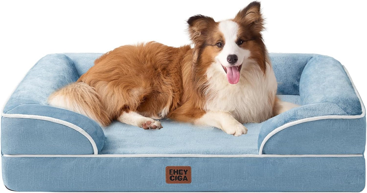 EHEYCIGA Orthopedic Dog Beds for Large Dogs, Waterproof Memory Foam Large Dog Bed with Sides