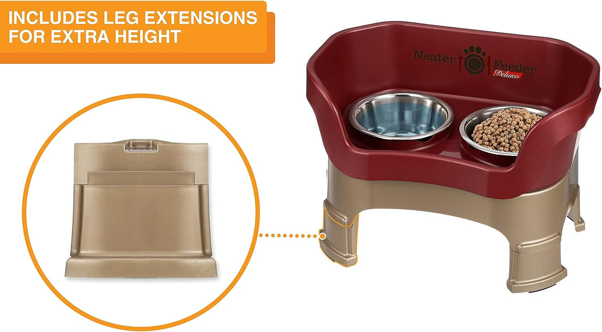 Neater Feeder Deluxe Mess Proof Dog Bowls Elevated Medium Sized Dogs (19-40 lbs) Made in USA, No