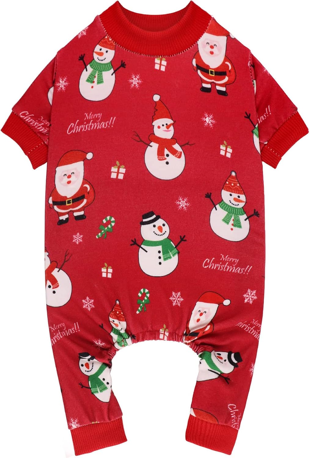 Dog Christmas Pajamas Snowman Pet Clothes Costumes Pjs Stretchy Funny Pet Costumes Outfit Dog