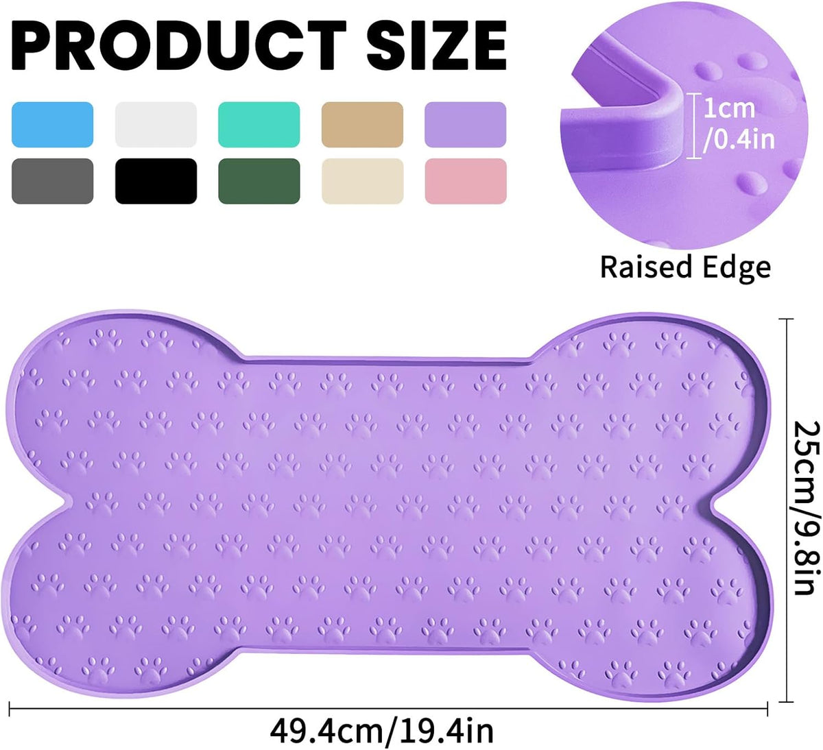 Dog Food Mat Anti-Slip Silicone Dog Bowl Mat Thicker Pet Placemat Waterproof Cat Feeder Pad with