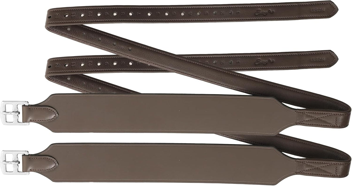 Exion Wide Stability Stirrup Leathers for English Saddles | Premium Cowhide Leather | Enhanced Leg