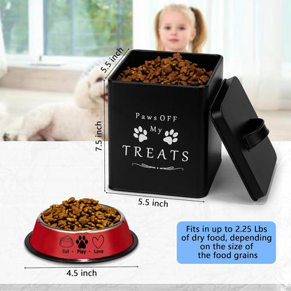 Meraki Home Small Dog Food Container and Dog Treats Container - Tight Lids - Feed Scoop and Pet