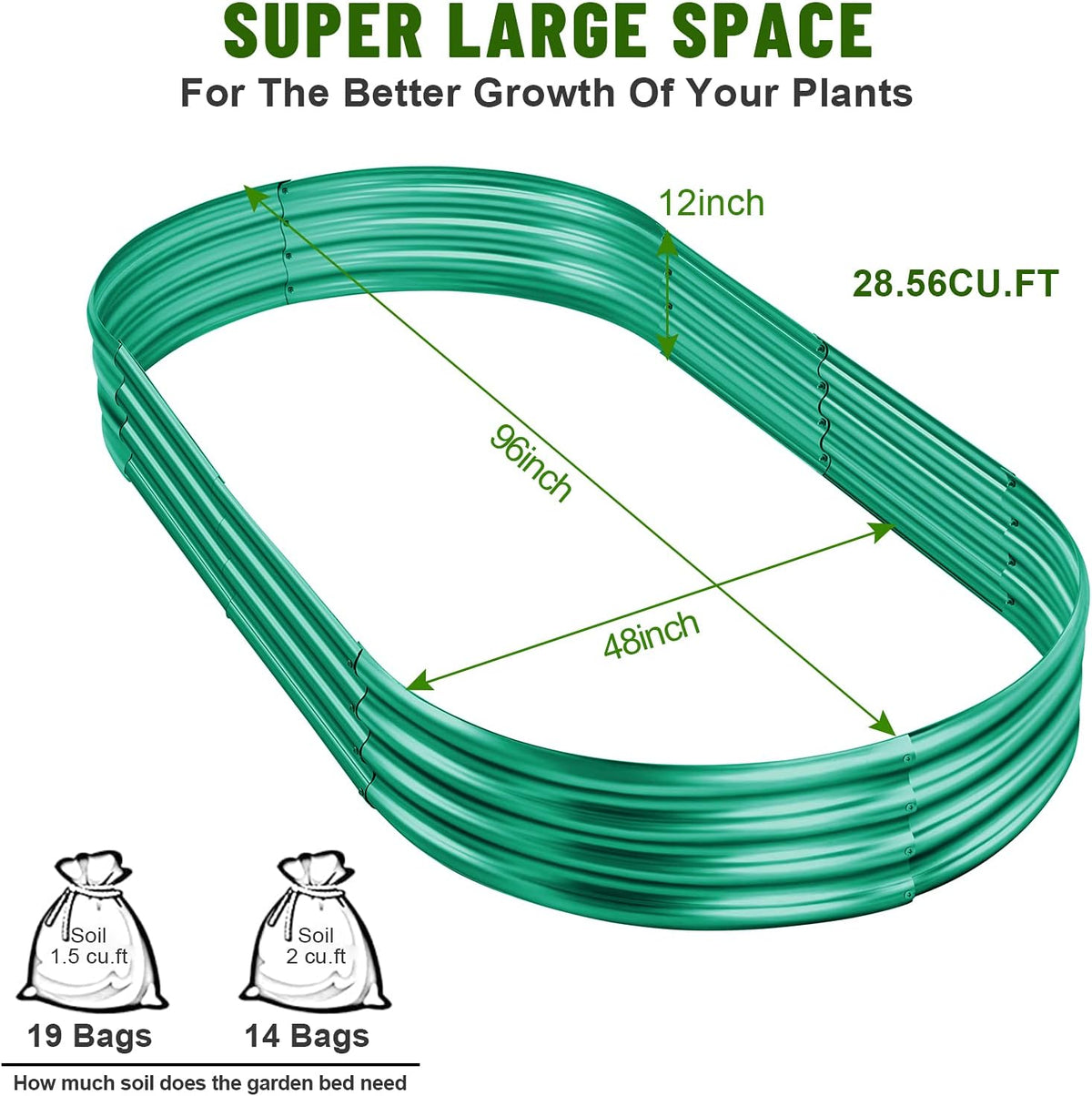Land Guard 8×4×1 ft Green Raised Garden Bed, Garden Raised Bed, Above Ground Flower Bed for