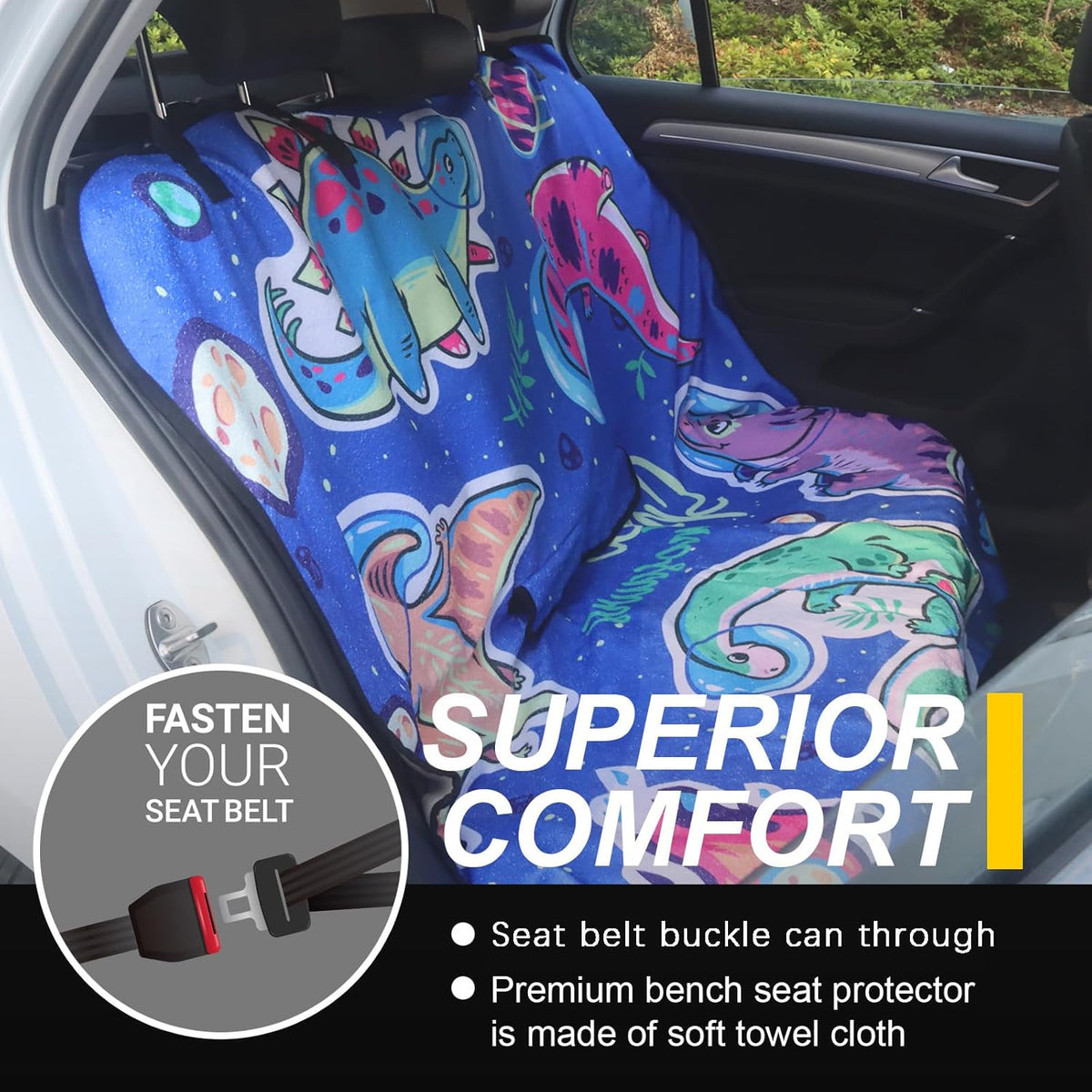 Back Seat Cover for Car Trucks Van SUV,Waterproof Rear Bench Towel Seat Covers for Dogs and