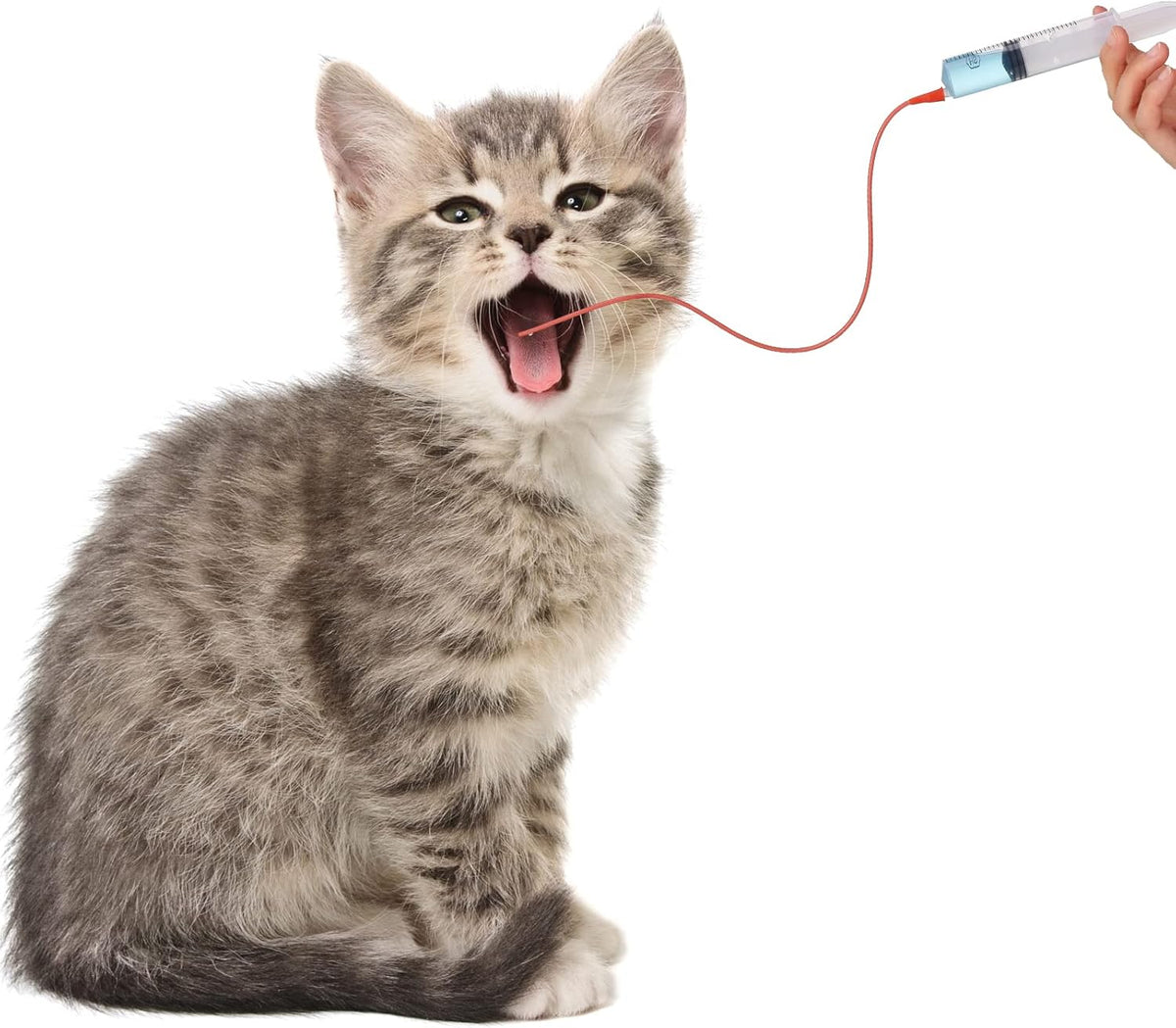 3 Sets Puppy Kitten Feeding Tube Kit Includes 3 Pcs 8 FR Red Rubber Feeding Tubes and 3 Pcs 30 ml