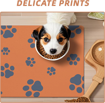 12"×20" Dog Food Mat-Absorbent Dog Mat for Food and Water, No Stains Quick Dry Cat Bowl Mat Non