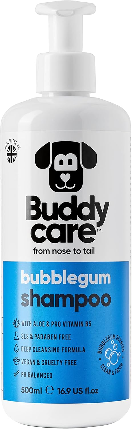 Bubblegum Dog Shampoo by Buddycare | Dry Skin & Itchy Skin Relief for Smelly Dogs | Deep Cleansing