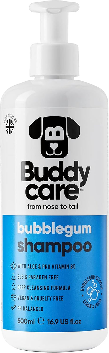 Bubblegum Dog Shampoo by Buddycare | Dry Skin & Itchy Skin Relief for Smelly Dogs | Deep Cleansing