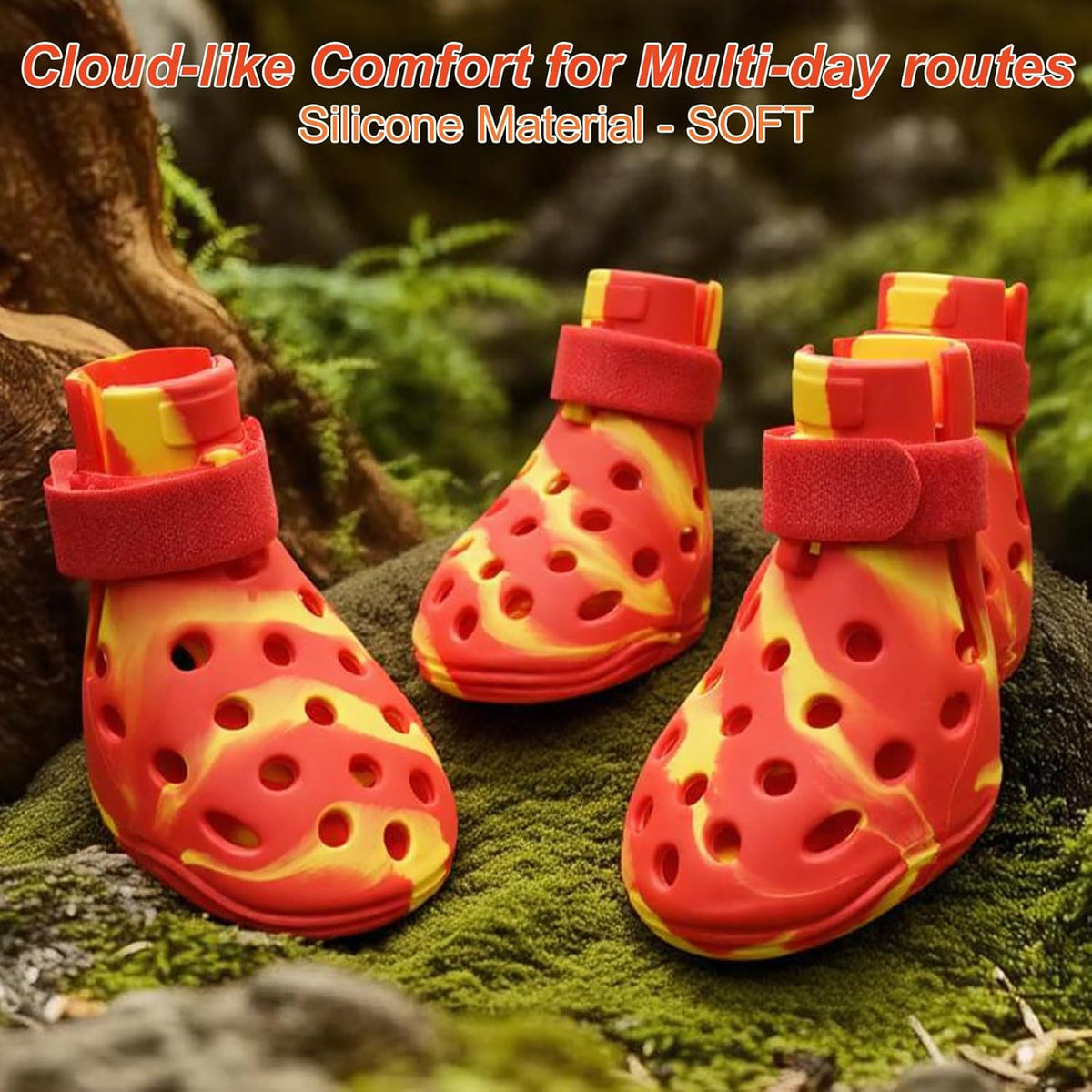 Dog Shoes for Hot Pavement and Snow, Silicone Dog Booties for Small Medium Large Dogs, Waterproof