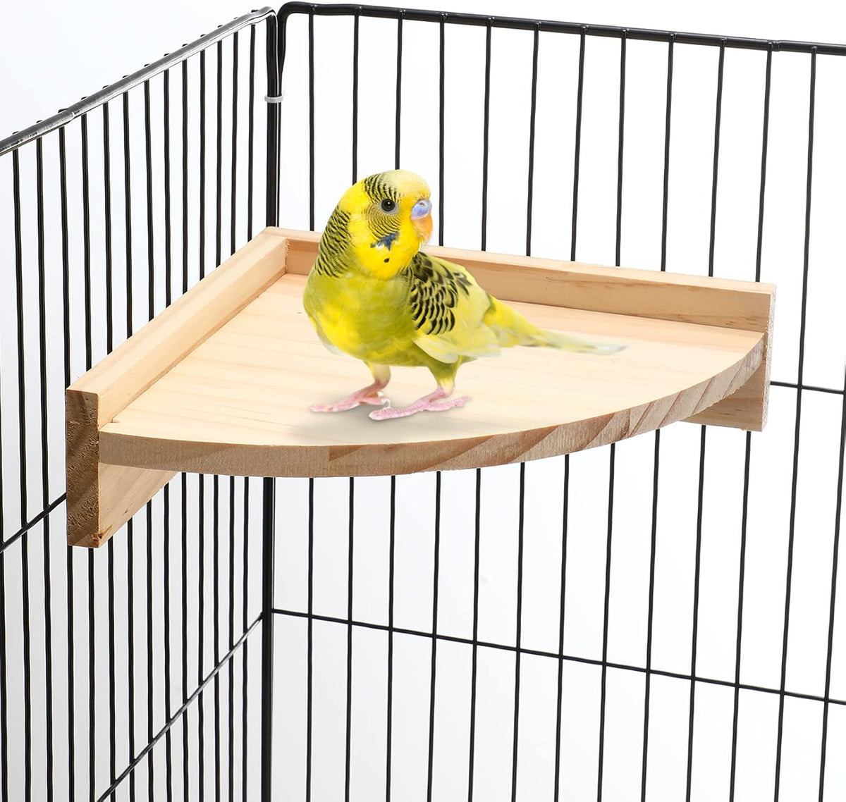 Wettarn 6 Pcs Bird Perch Platform Bird Corner Parrot Perch Corner Wooden Stand Sector Playground