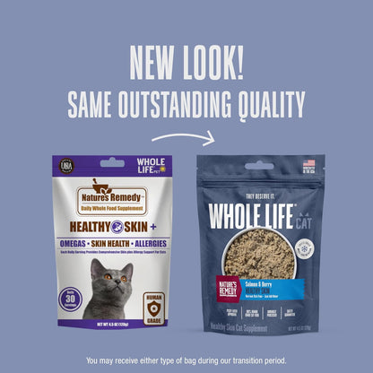 Whole Life Pet Healthy Skin and Coat Cat Supplements for Dry Skin, Allergy & Stomach Relief, Cat