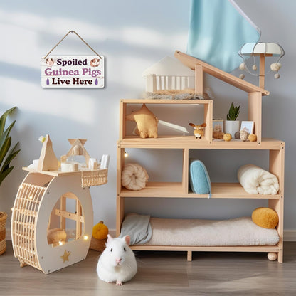 Big Hamster Ball & Guinea Pig Hideout - Stuffed Animals & Accessories for Guinea Pig Cage - 12x6 In