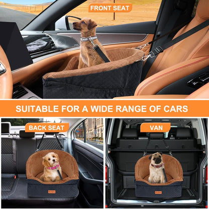 Vivifying Dog Car Seat for Small & Medium Dogs, Detachable & Washable Booster Seat for Pets Up to