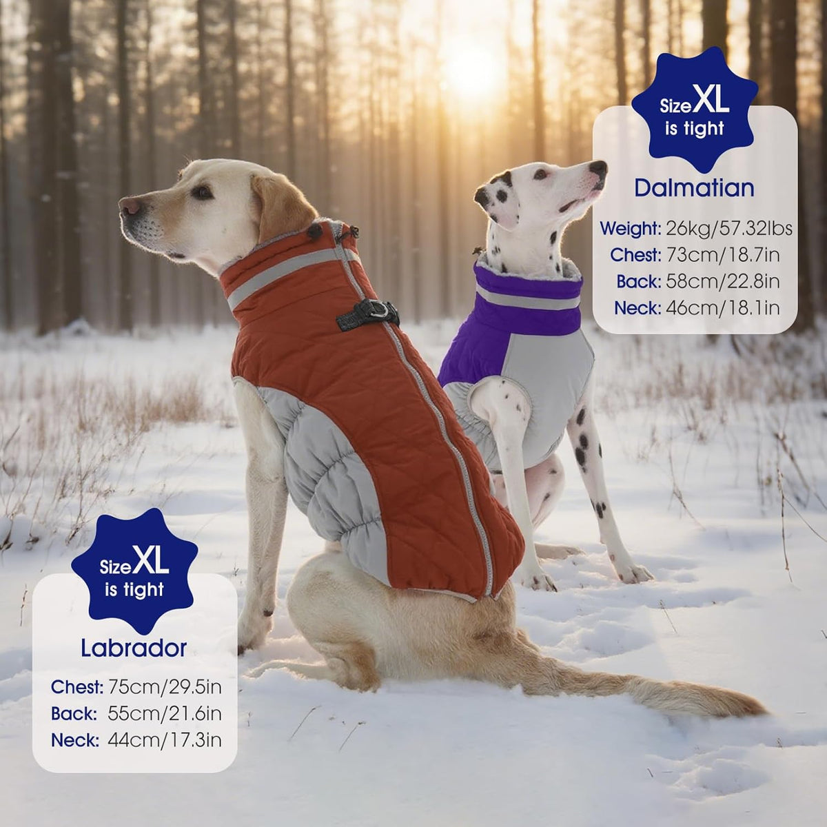 FUAMEY Dog Coat for Medium Dogs,Waterproof Dog Winter Jacket with Harness Built in Puppy Cold