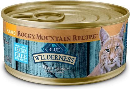 Blue Buffalo Wilderness Rocky Mountain Recipe Natural High Protein Wet Food for Adult Cats, Trout