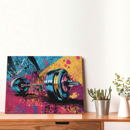 Gym Wall Art Weightlifting Fitness Canvas Wall Decor Barbell Sports Training Pictures Painting