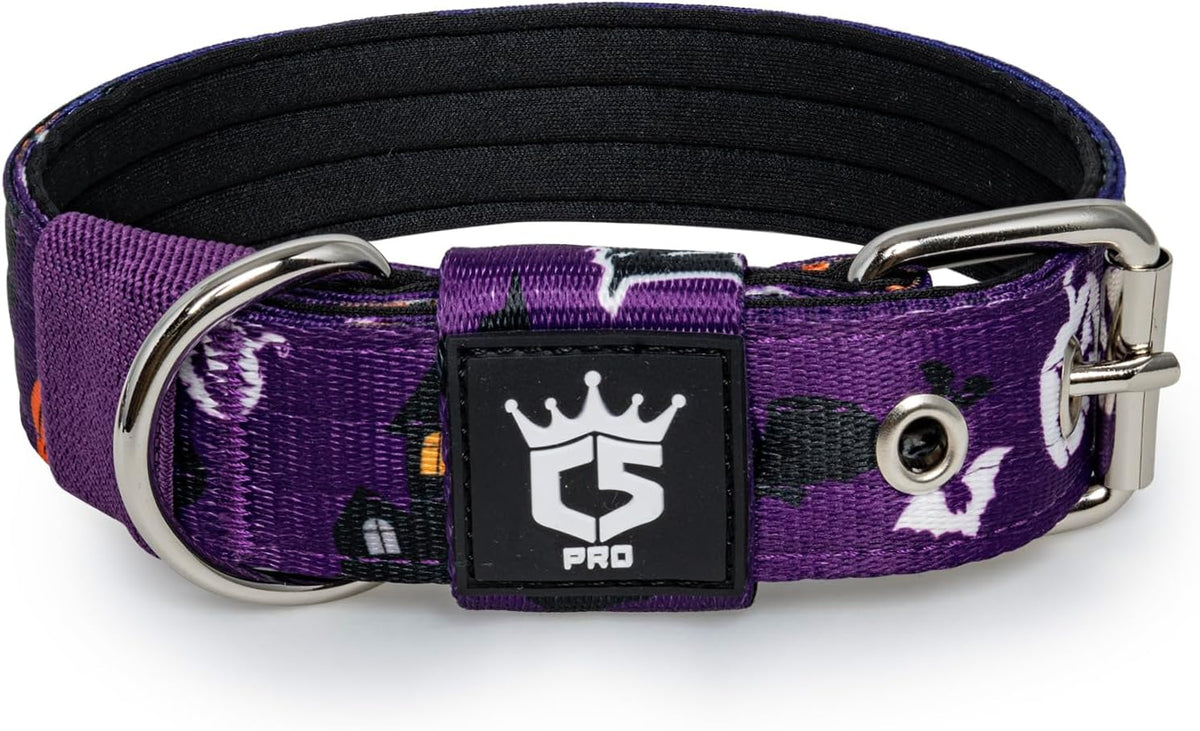 TSPRO Tactical Dog Collar 1.25 Inch Wide Thick Dog Collars with Heavy Duty Metal Buckle, Durable