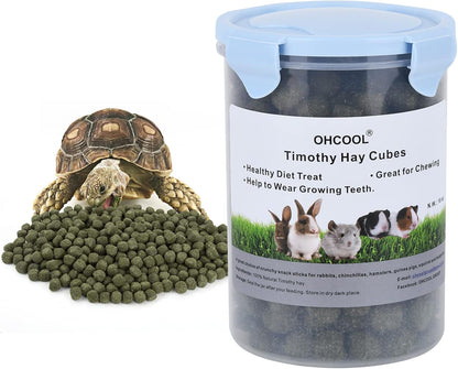 Timothy Hay Cubes 90 oz (9 * 10 oz) with Small Size - Timothy Grass Pellets for Tortoises Rabbits