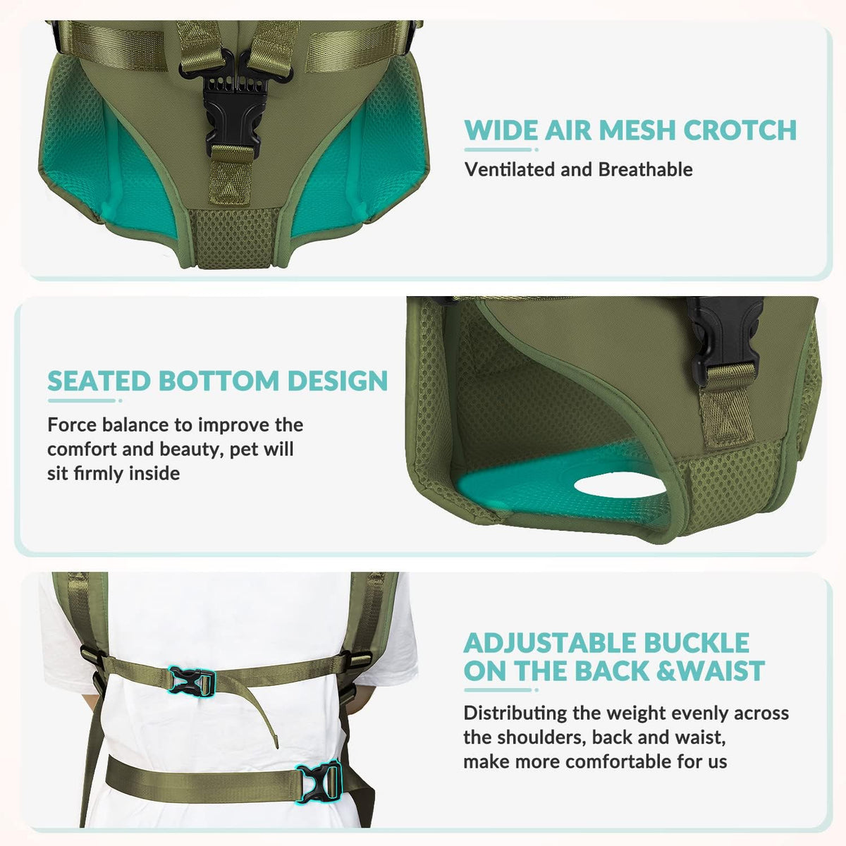 Lukovee Dog Backpack Carrier, Legs Out Easy-fit Dog Front Carrier for Small Medium Dogs, Adjustable