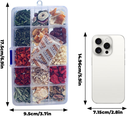 Bunny Treats, Treat Box with 15 Kind of Snacks for Rabbit, Hamster, Chinchilla, Guinea Pig and