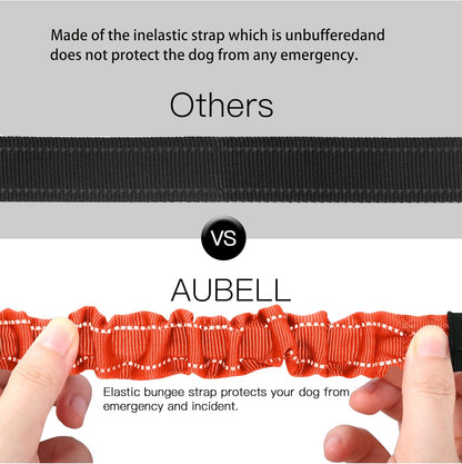 AUBELL Dog Seat Belt for Car,2 Pack Set 3-in-1 Adjustable Reflective Bungee Heavy Duty Dog Car