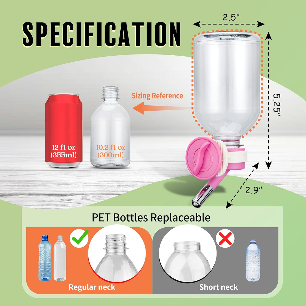 Choco Nose Patented Mini No-Drip Water Bottle/Feeder for Hamsters/Hedgehogs/Gliders/Rats/Mice/Other