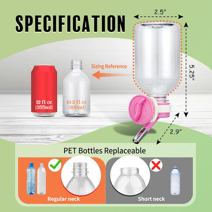 Choco Nose Patented Mini No-Drip Water Bottle/Feeder for Hamsters/Hedgehogs/Gliders/Rats/Mice/Other