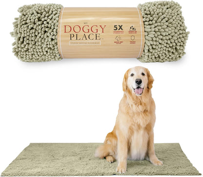 My Doggy Place Microfiber Dog Mat for Muddy Paws, 60" x 36" Oatmeal - Non-Slip, Absorbent and