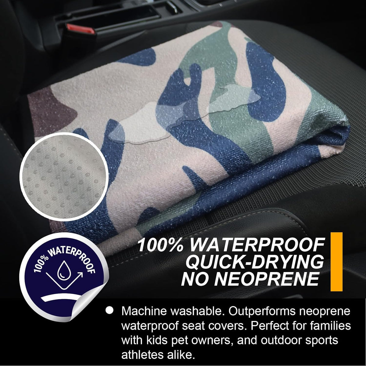 Back Seat Cover for Car Trucks Van SUV,Waterproof Rear Bench Towel Seat Covers for Dogs and
