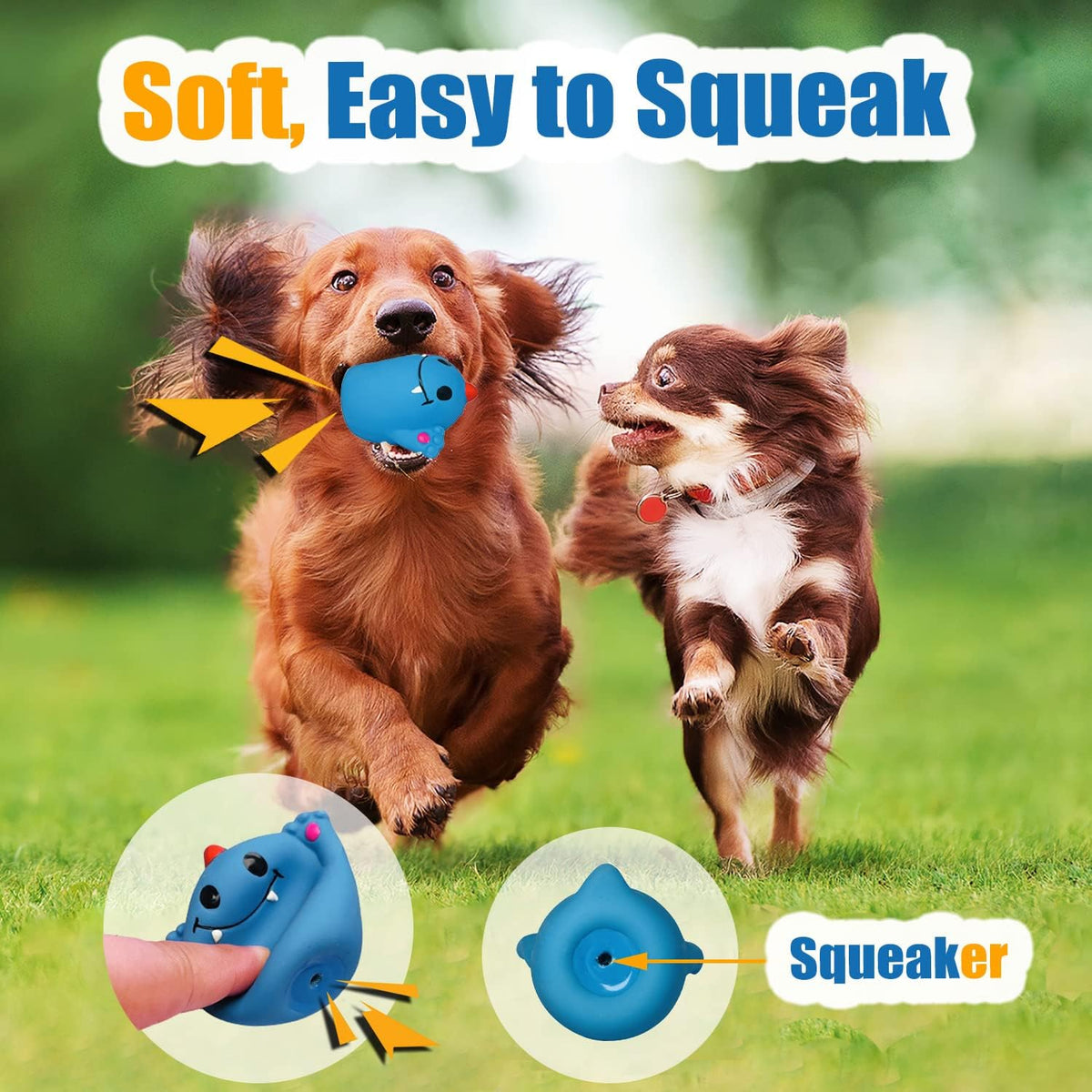 Squeaky Dog Toys for Small Dogs and Medium Breeds, Puppy Small Dog Toys Squeaky Dog Balls 6pcs for