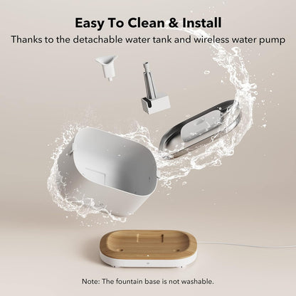 PETLIBRO App-Controlled Cat Water Fountain, Pet Water Fountain with Stainless Steel Tray, Water