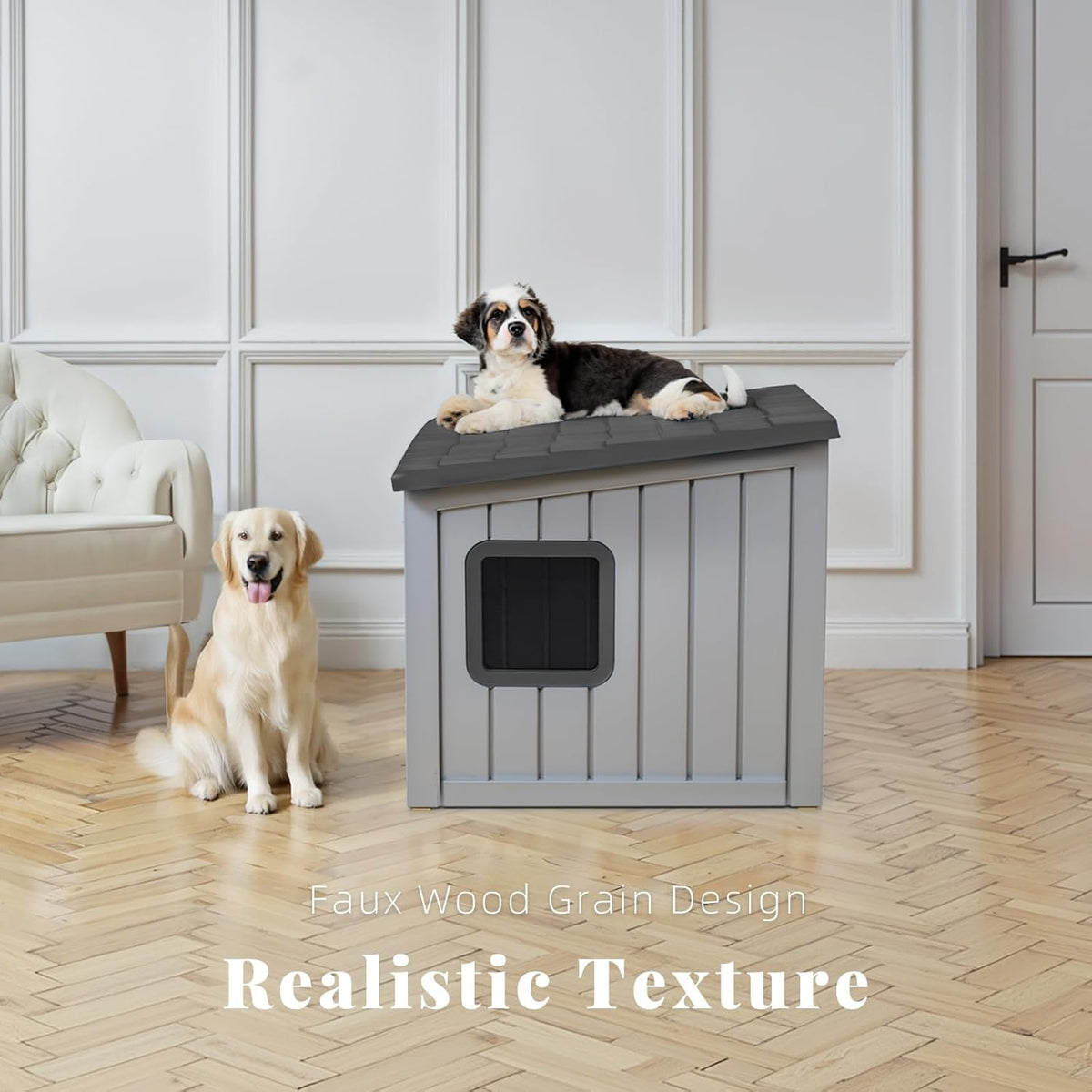 DRATO Dog House Indoor and Outdoor with Weatherproof Roof Removable Floors for Small to Middle