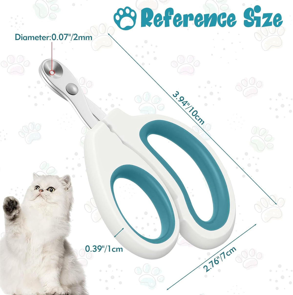 Cat Nail Clipper, Durable Stainless Steel Cat Nail Trimmer with Sharp Blade and Anti-Slip Handle