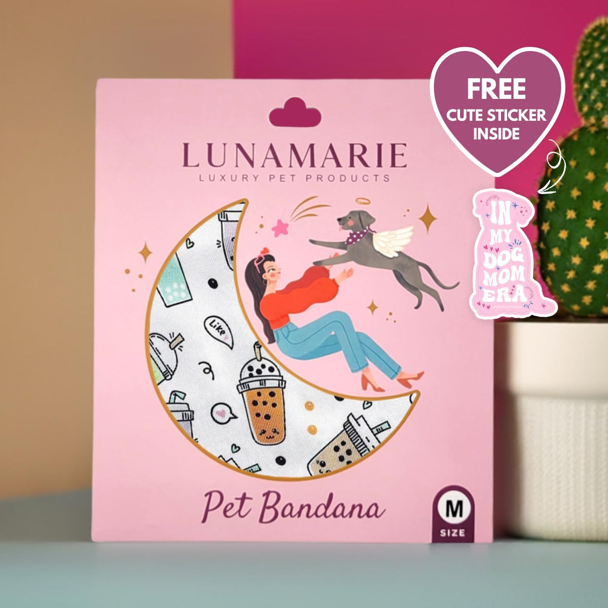 LunaMarie - Luxury Pet Birthday Bandanas -Premium & Silky Poly Fabric | 100% Handmade | Custom