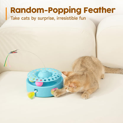 Potaroma Cat Toys 3-in-1 Automatic Interactive Kitten Toy, Fluttering Butterfly, Random Moving