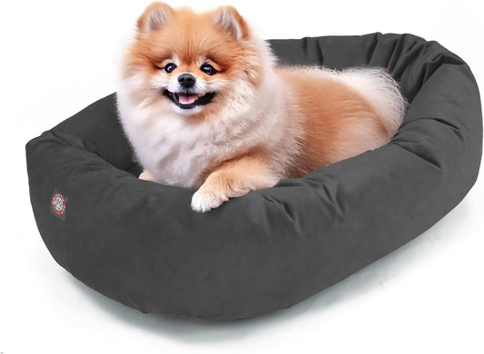 Majestic Pet 24 Inch Suede Shredded Memory Foam Mix Calming Small Dog Bed Washable 24 x 19 x 7
