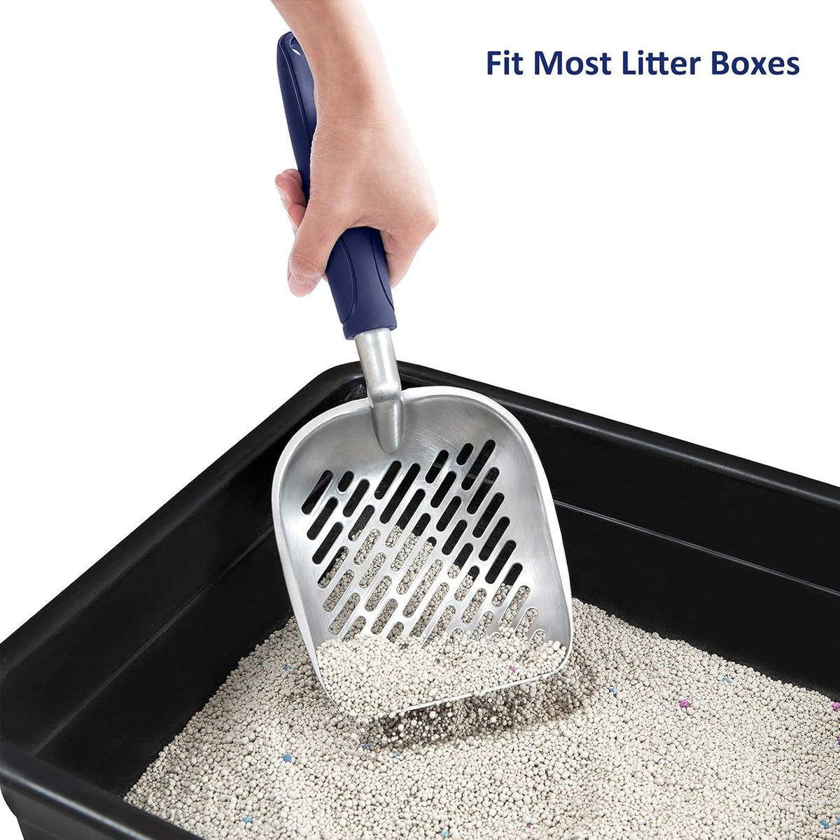 WePet Cat Litter Scoop, Aluminum Alloy Sifter, Kitty Metal Scooper, Deep Shovel with Diagonal