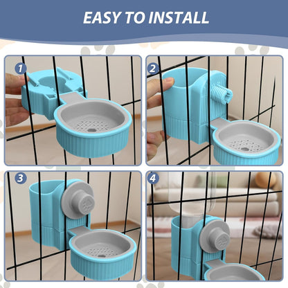 Fhiny Rabbit Water Bottle, 18oz Hanging Guinea Pig Water Bottle No Drip Gravity Bunny Water